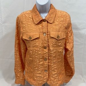 Erin London Women’s Peach Button Down Jacket Small